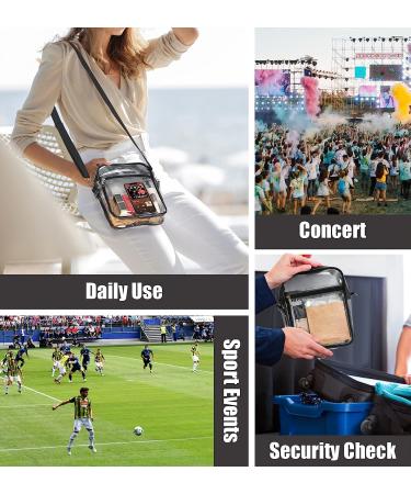 MoKo Clear Stadium Approved Crossbody Bag - Adjustable Strap Shoulder Purse for Events, Black - Buy Online on GoSupps.com