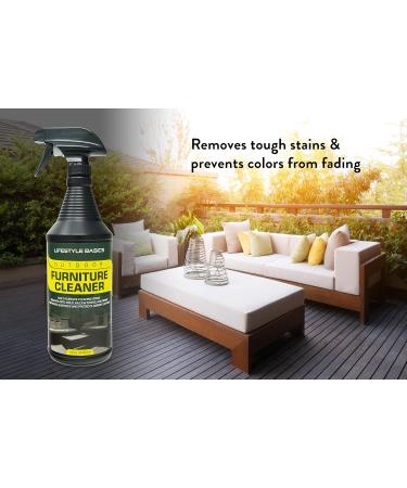 Outdoor Furniture Cleaner & UV Protectant - Stain Remover for Vinyl Canvas Wood Metal & Plastic - Prevents Fading & Cracking - 32 Ounces - Buy Online on GoSupps.com