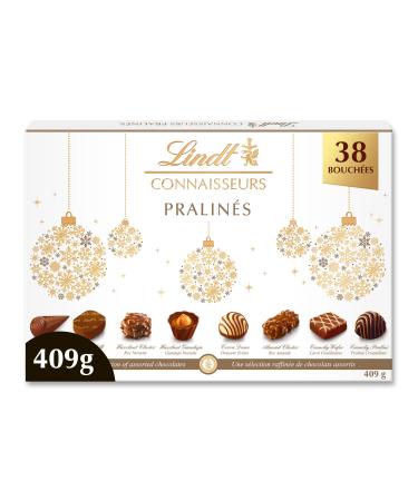 Lindt - Praline KNOWLEDGE Box - Assorted Milk and Dark Chocolate Pralines - Ideal for Christmas, 410g