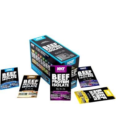 NXT Beef Protein Isolate 20 Sachets - Mixed Selection Box | Protein Powder High in Natural Amino Acids - Paleo Keto Friendly - Dairy and Gluten Free - Muscle Recovery | 20 Flavours | - Buy Online on GoSupps.com