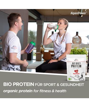 Buy Alpine Power Organic Whey Protein Strawberry 500g - 100% Natural No Additives High-Quality CFM Protein Powder - Buy Online on GoSupps.com