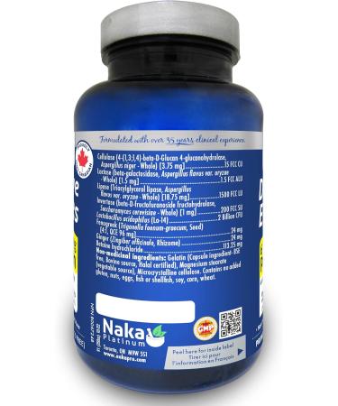 75 caps Naka Platinum Digestive Enzymes 6 X USP 100mg Pancreatin 2 Billion CFU per cap SHELF STABLE/DAIRY FREE Made in Canada - Buy Online on GoSupps.com