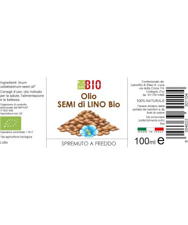 Organic Linseed Oil 100ml - 100% Cold Pressed Pure Unrefined - Laborbio - Buy Online on GoSupps.com