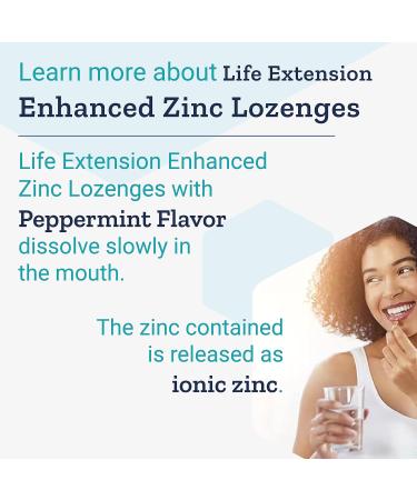 Life Extension Enhanced Zinc Lozenges - 30 Vegan Peppermint Flavored Lozenges | Lab Tested, Gluten-Free, Non-GMO, Vegetarian & SOYA-Free - Buy Online on GoSupps.com