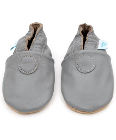 Dotty Fish Soft Leather Baby Shoes | Toddler Boys Non-Slip Shoes | Soft Grey, 3-4 Years - Buy Online on GoSupps.com