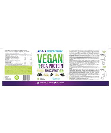 ALLNUTRITION Vegan Protein: Soy Isolate & 6 Plant-Based Proteins, 75% Pure Protein, Pea Vanilla Blackcurrant - Buy Online on GoSupps.com