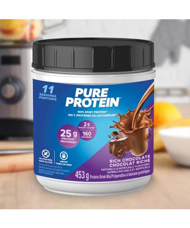 Pure Protein Whey Protein Powder - High Protein (25 g/scoop) Low Sugar (2 g/scoop) Gluten Free - Fast-Acting Formula Chocolate 453g (Packaging May Vary) Chocolate 453 g (Pack of 1) - Buy Online on GoSupps.com