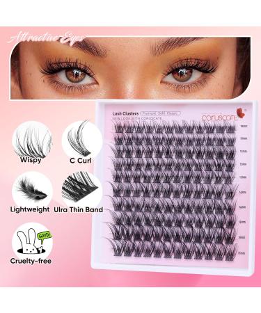 Buy Wispy Lash Clusters - 120pcs Natural Look Eyelash Extensions | C Curl 10-16mm | Reusable Soft False Eyelashes by CORUSCATE - Buy Online on GoSupps.com
