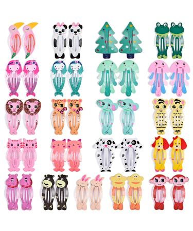 Hair Clips for Girl  IKOCO 42Pcs Snap Hair Clips Animal Pattern Barrettes Cartoon Design Snap Hair Barrettes for Toddler Girls  Gift for Kids