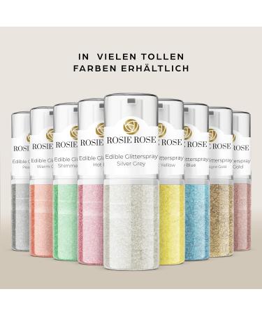 Rosie Rose Glitter Spray 5G - Edible Silver Gray Glitter for Cakes Muffins & Drinks - Perfect Cake Decoration & Creative Baking - Buy Online on GoSupps.com