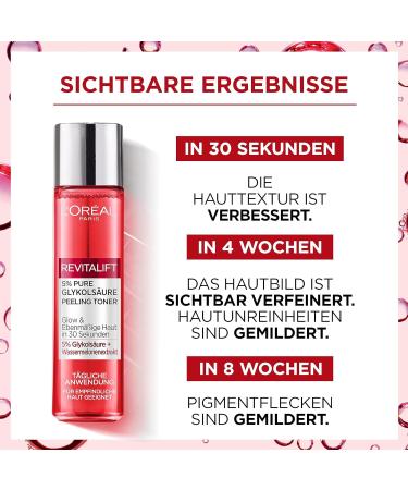 L'Oral Paris Revitalift Peeling Toner - 5% Glycolic Acid for Radiant Glow & Even Skin Tone | 180 ml - Buy Online on GoSupps.com