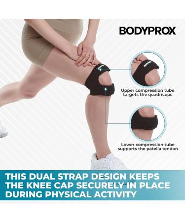 BodyProx Adjustable Patella Tendon Support Band | Knee Pain Relief for Runners & Athletes | Neoprene-Knit Brace for Arthritis & Injury Recovery (S/M) - Buy Online on GoSupps.com