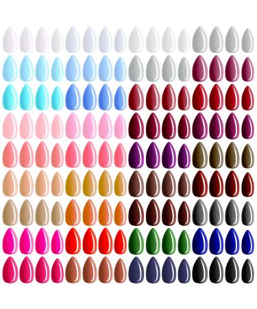 864 Pieces Almond Press on Nails Short Glossy False Nails Full Cover Fake Nails Colorful Artificial Nails Solid Color Fake Nail for Nail Art Salon - Buy Online on GoSupps.com
