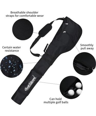 Scott Edward Foldable Golf Club Carry Bag | Portable Sunday Pencil Bag | Lightweight & Waterproof | Holds 7-12 Clubs | Black - Buy Online on GoSupps.com