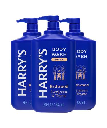 Harry's Men's Body Wash - Redwood - 30 fl oz - Shower Gel for Men - No Parabens, Sulfates, or Dyes (Pack of 3)