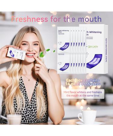 QICCJXYX 14-Day Whitening Stripst Sensitive Teeth Whitener Mild and Non-irritating Deep Stains Removal Nstant Teeth Whitening Without The Harm Peroxide Free(28PCS) - Buy Online on GoSupps.com