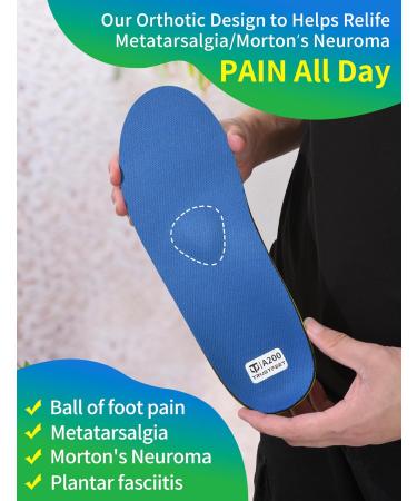Trustfeet Heavy Duty Metatarsal Pain Relief Insoles - For Morton's Neuroma, Plantar Fasciitis, and Arch Support - Men/Women-F (UK 8.5-9) - 28CM Mixed (Blue/Green/Yellow) - Buy Online on GoSupps.com