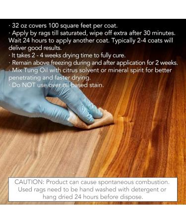 100% Pure Tung Oil - 32 oz (946ml) for Wood Finishing & Protection - International Shipping Available - Buy Online on GoSupps.com