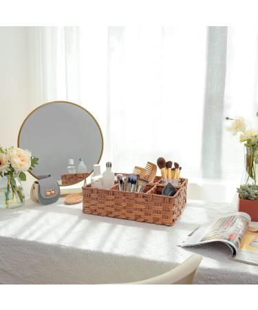 GRANNY SAYS Toilet Organizer Basket 2-Pack - Waterproof Back of Toilet Storage, 3 Sections - Caramel Orange - Bathroom Organizer - Buy Online on GoSupps.com