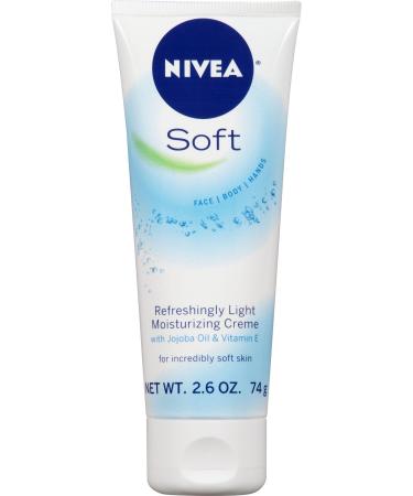 NIVEA Soft Moisturizing Cr me - All-In-One Cream For Body Face and Hands - Travel Size - 2.6 oz. Tube