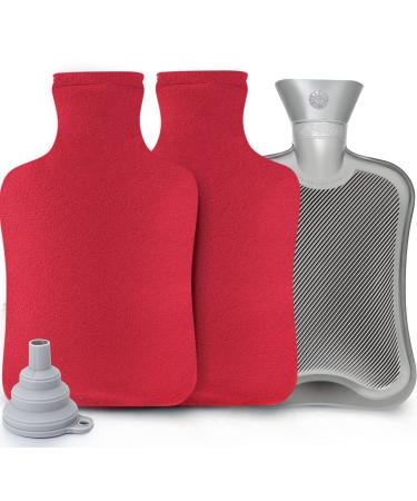 Heat bottle with reference 2 liters installation heat bottle Set soft heat bottle Large children Heat bottles for the neck and shoulder bed bottle neck heat bottle red