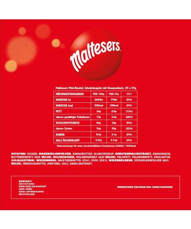 Maltesers Mini Bag 25 Pack Chocolate Balls with Airy Crunchy Core | Bulk Chocolate Treats | International Shipping Available - Buy Online on GoSupps.com