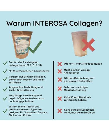 Interosa Collagen Powder 500g - Multi Collagen Complex (Types 1 2 3 5 10) - High-Quality Peptides Flavor Neutral 50 Portions - International Shipping Available - Buy Online on GoSupps.com