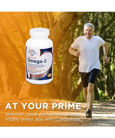 CardioTabs Omega-3 Enteric-Coated Fish Oil Supplements Triglyceride Form 1100 mg Total Omega-3 Fatty Acids Non-Dairy and Gluten-Free Special Enteric Coated Softgels for No Fishy Burps - 180 Count - Buy Online on GoSupps.com