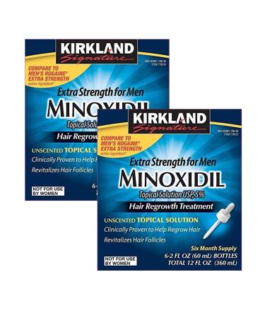 KIRKLAND SIGNATURE Minoxidil for Men 5% Minoxidil Hair Regrowth Treatment 12 Months Supply Unscented 1 Year  White