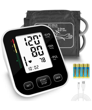 Daosvo Blood Pressure Monitor, Automatic Digital Blood Pressure Machine with Adjustable BP Cuff, Blood Pressure Monitors with 240 Sets of Memory Large LCD Display (Black)