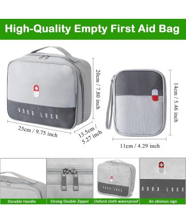 Waterproof Medication Bag - 2stk Travel Emergency First Aid Storage | Portable Pharmacy Organizer in Gray - Buy Online on GoSupps.com
