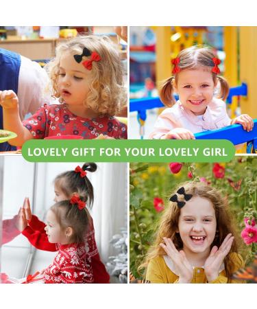 Bekecidi 20 Piece Bow Hair Clips Bowknot Hairpin Threaded Belt Bow Hair Barrettes Hair Styling Decoration Accessories for Girls and Women(Red+Black) - Buy Online on GoSupps.com