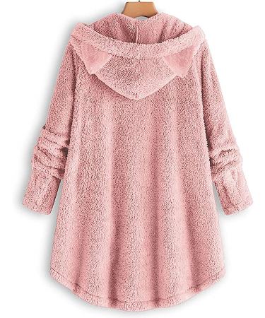 Womens Christmas Hoodie: Cute Printed Pocket Pullover Coat in Medium Pink - Buy Online on GoSupps.com