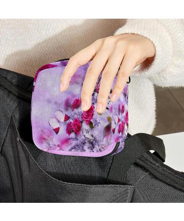 Floral Menstrual Cup & Sanitary Napkin Storage Bag - Roses & Butterfly Design | Portable Menstruation Pads Pouch for Girls & Women (Color 2) - Buy Online on GoSupps.com