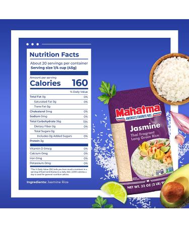 Mahatma Jasmine Rice 32-Ounce Bag - Fragrant Thai, Indian, or Cambodian Rice for Stovetop or Microwave - Buy Online on GoSupps.com