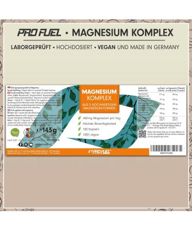 Buy Magnesium Complex 180 Capsules | 400 mg Daily | 5 High-Quality Forms | Optimal Bioavailability | 3-Month Supply - Buy Online on GoSupps.com