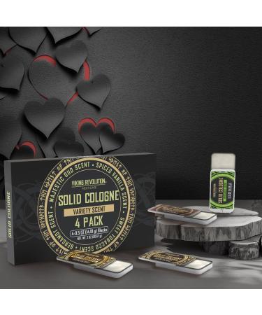 Viking Revolution 4 Pack Mens Colognes - 0.5 Oz Solid Perfume with Spiced Vanilla Sweet Tobacco Majestic Oud Bergamot - Travel Wax Balm Cologne Vanilla/Tobacco/Oud/Bergamot 0.5 Ounce (Pack of 4) - Buy Online on GoSupps.com