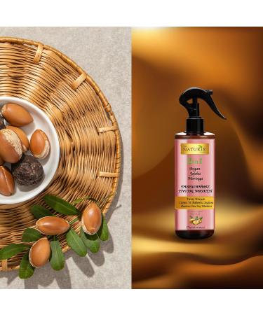 Argan Hair Treatment Spray | Hairspray that Repairs Damaged and Faded Hair and Conditioner Shine | Anti-Frizz Restructuring Growth and Straightening Spray Serum - Buy Online on GoSupps.com