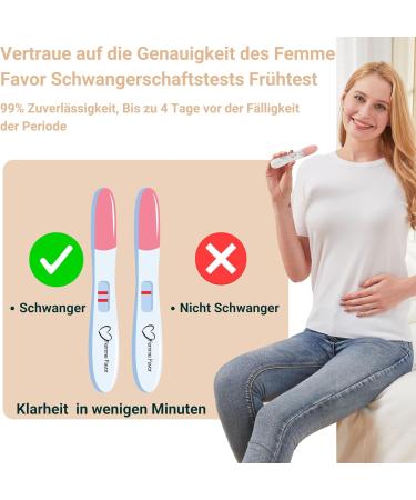 Femme Favor Pregnancy Test 8 Pack | Early Detection 99% Accuracy Fast & Reliable Results - Buy Online on GoSupps.com