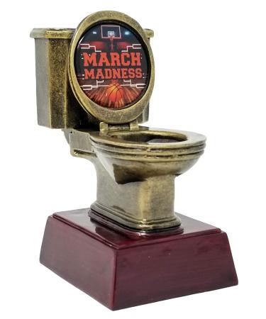 Gold Toilet Bowl Trophy | Last Place Loser Award - 6 Inch Tall - Engraved Plate Upon Request March Madness (R)
