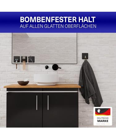 Lobux Self-Adhesive Hooks - Super-Resistant Soft-Touch Silicone Towel Holder for Bathrooms Mirrors & Showers - No Drilling Required (Black) - Buy Online on GoSupps.com