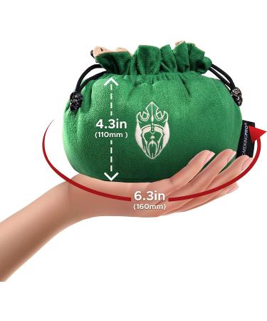 CardKingPro Immense Green Dice Bag with Pockets - Holds 150+ Dice - Perfect for Dice Hoarders - Patented Design - Buy Online on GoSupps.com