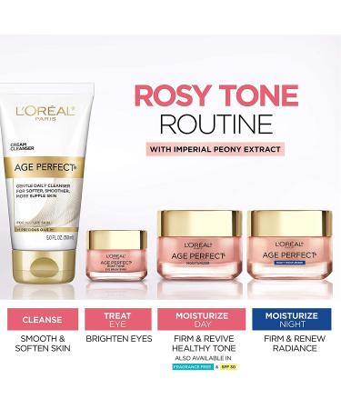 L'Oreal Paris Rosy Tone Anti-Aging Eye Cream - Dark Circle Treatment & Brightening Moisturizer for Sensitive Skin, 0.5 oz - Buy Online on GoSupps.com