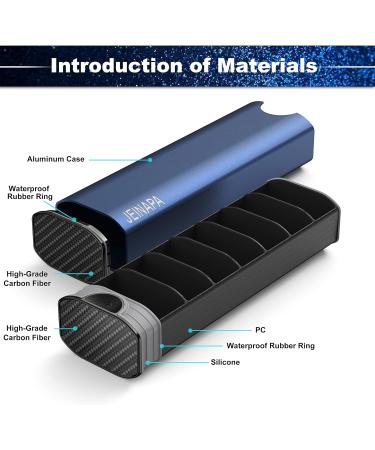 Extra Large 7-Day Pill Organizer | Aluminum Weekly Travel Pill Box | Cute Vitamin & Supplement Holder - Blue - Buy Online on GoSupps.com