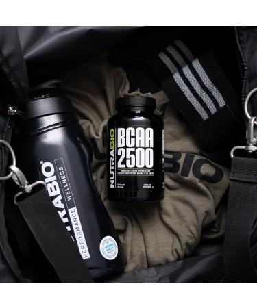 NutraBio BCAA 2500 - Branched Chain Amino Acids for Muscle Growth & Recovery | 250 Capsules - Buy Internationally - Buy Online on GoSupps.com