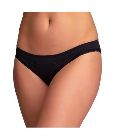 Anigan EvaWear Menstrual Period Panty Tampon Alternative Absorbent Hypoallergenic Black Bikini M Medium