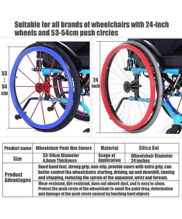 Wheelchair Handrim Covers 24-inch Rear Wheel Sports Wheelchair Cover Stylish Silicone Non-Slip Wear-Resistant Hand Push Cover Wheelchair Push Rim Cover (Color : 009 Size : 22in) 22in 009 - Buy Online on GoSupps.com