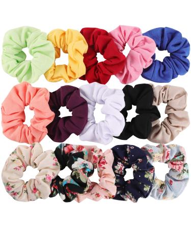 Cotton Elastic Hair Scrunchies Set - 15 Pcs Hair Accessories for Women/Girls - Buy Online on GoSupps.com