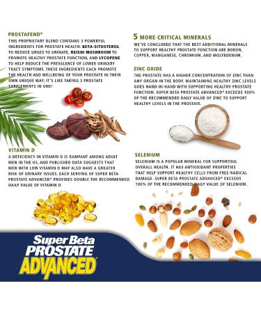 Super Beta Prostate Advanced - Promotes Sleep, Supports Bladder Health & Reduces Nighttime Urination - 120 Caplets (2-Pack) - Buy Online on GoSupps.com