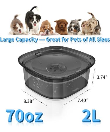 DECYAM Non Spill Dog Water Bowl Slow Water Feeder for Dogs 2L / 70 oz Large Capacity Pet Water Dish for Dogs Brown - Buy Online on GoSupps.com